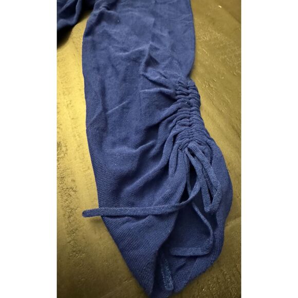 Chico's Royal Blue Cardigan Tie Gathered Sleeves - Sz 1 (M/8) - Picture 5 of 10